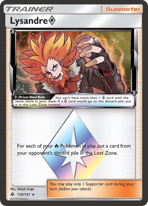 Lysandre Prism Star #110/131 Holofoil Pokémon card from SM - Forbidden Light