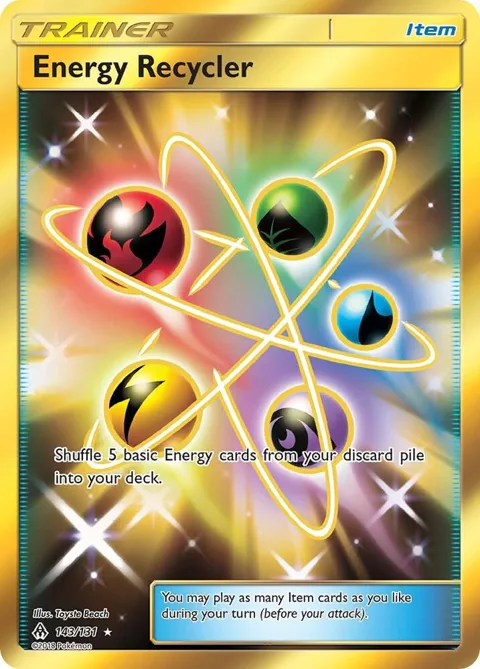 Energy Recycler Secret Rare #143/131 Holofoil Pokémon card from SM - Forbidden Light