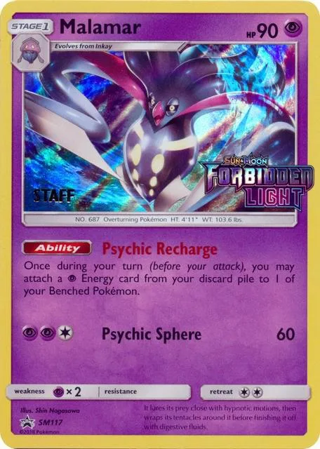 Malamar - SM117 Prerelease [Staff] #SM117 Holofoil Pokémon card from SM Promos