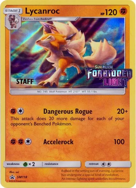 Lycanroc - SM118 Prerelease [Staff] #SM118 Holofoil Pokémon card from SM Promos