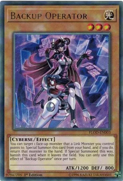 Backup Operator FLOD-EN003 Unlimited Yu-Gi-Oh card from Flames of Destruction