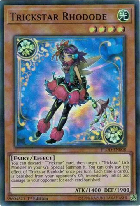 Trickstar Rhodode FLOD-EN008 Unlimited Yu-Gi-Oh card from Flames of Destruction