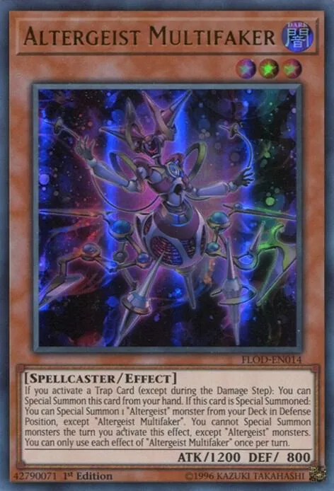 Altergeist Multifaker FLOD-EN014 Unlimited Yu-Gi-Oh card from Flames of Destruction