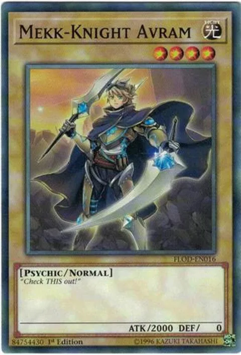 Mekk-Knight Avram FLOD-EN016 Unlimited Yu-Gi-Oh card from Flames of Destruction