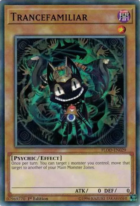 Trancefamiliar FLOD-EN029 1st Edition Yu-Gi-Oh card from Flames of Destruction