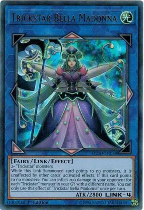 Trickstar Bella Madonna FLOD-EN038 1st Edition Yu-Gi-Oh card from Flames of Destruction