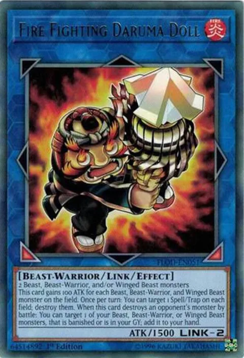 Fire Fighting Daruma Doll FLOD-EN051 Unlimited Yu-Gi-Oh card from Flames of Destruction