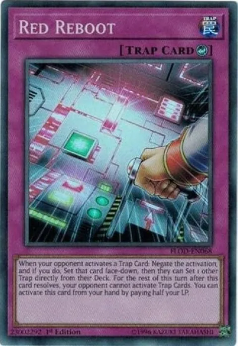 Red Reboot FLOD-EN068 1st Edition Yu-Gi-Oh card from Flames of Destruction