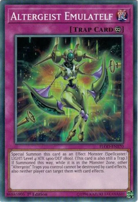 Altergeist Emulatelf FLOD-EN070 1st Edition Yu-Gi-Oh card from Flames of Destruction