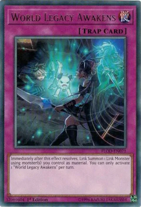 World Legacy Awakens FLOD-EN071 1st Edition Yu-Gi-Oh card from Flames of Destruction