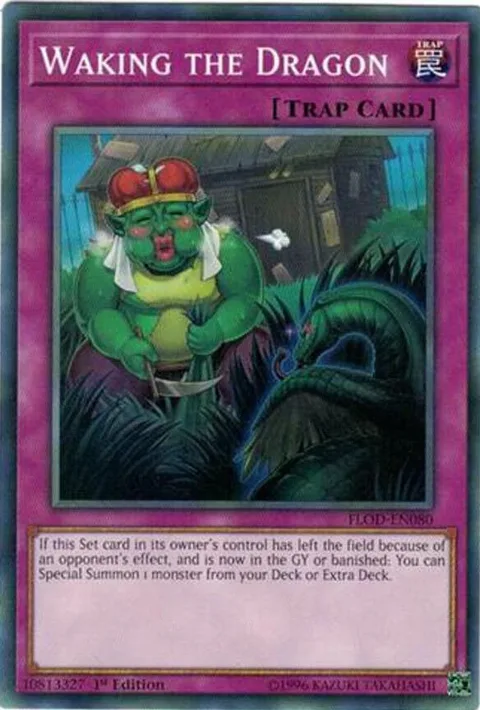 Waking the Dragon FLOD-EN080 1st Edition Yu-Gi-Oh card from Flames of Destruction