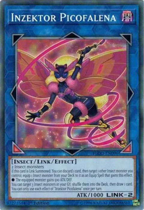 Inzektor Picofalena FLOD-EN096 1st Edition Yu-Gi-Oh card from Flames of Destruction