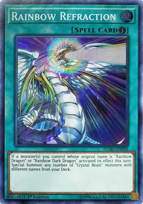 Rainbow Refraction FLOD-EN098 1st Edition Yu-Gi-Oh card from Flames of Destruction