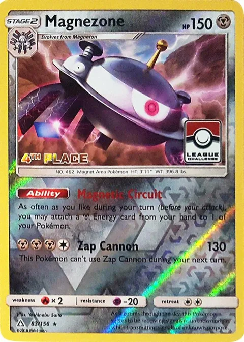 Magnezone - 83/156 League Challenge [4th Place] #083/156 Reverse Holofoil Pokémon card from League & Championship Cards