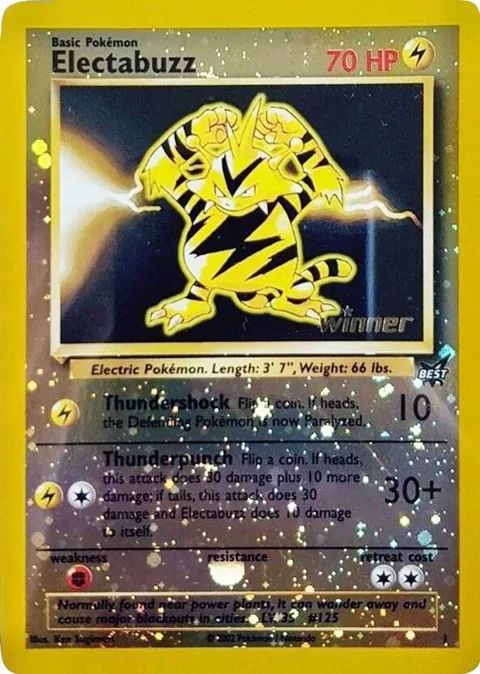 Electabuzz - 1 [Winner] #001/009 Reverse Holofoil Pokémon card from Best of Promos