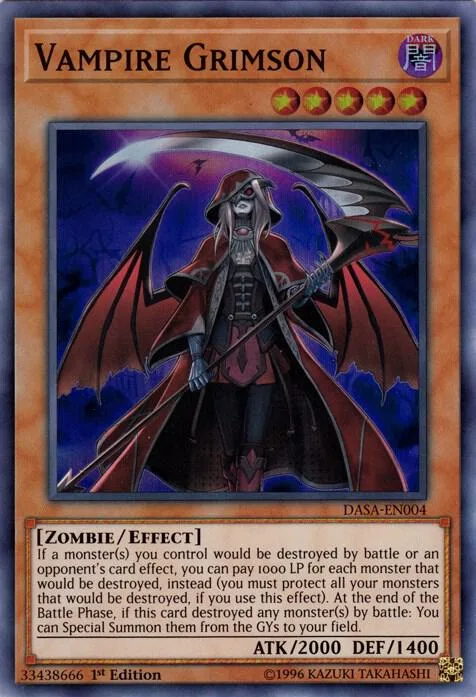 Vampire Grimson DASA-EN004 1st Edition Yu-Gi-Oh card from Dark Saviors