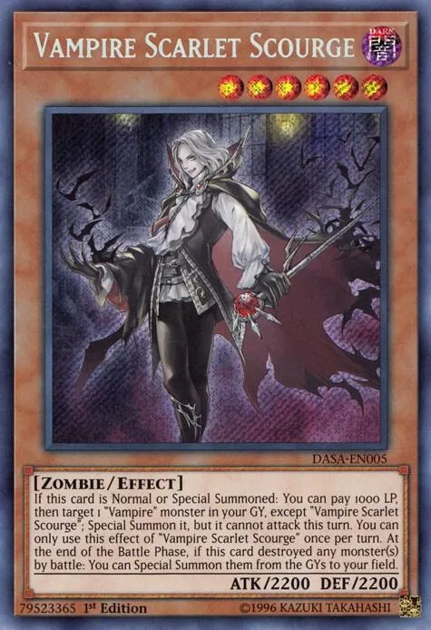 Vampire Scarlet Scourge DASA-EN005 1st Edition Yu-Gi-Oh card from Dark Saviors
