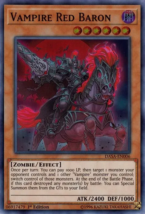 Vampire Red Baron DASA-EN006 1st Edition Yu-Gi-Oh card from Dark Saviors