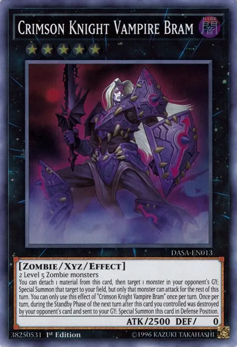 Crimson Knight Vampire Bram DASA-EN013 Yu-Gi-Oh card from Dark Saviors