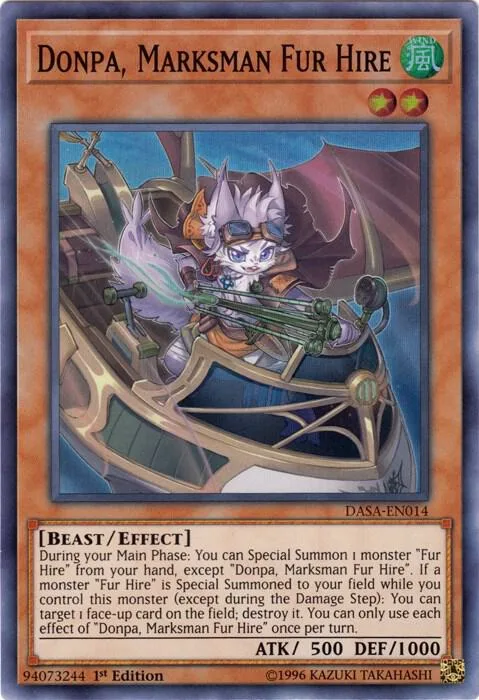 Donpa, Marksman Fur Hire DASA-EN014 Unlimited Yu-Gi-Oh card from Dark Saviors