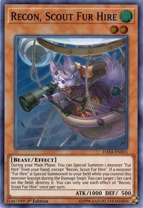 Recon, Scout Fur Hire DASA-EN015 Yu-Gi-Oh card from Dark Saviors