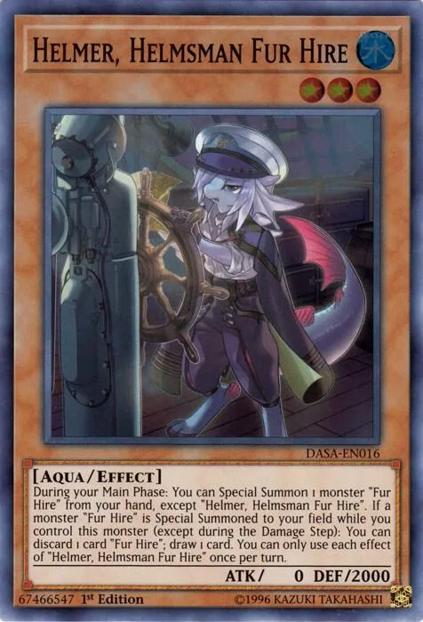 Helmer, Helmsman Fur Hire DASA-EN016 Yu-Gi-Oh card from Dark Saviors