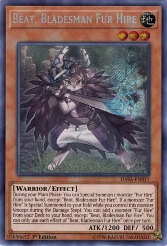 Beat, Bladesman Fur Hire DASA-EN017 Unlimited Yu-Gi-Oh card from Dark Saviors