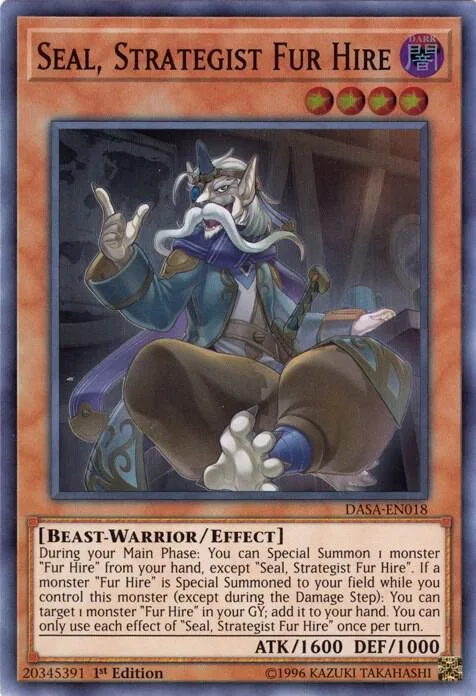 Seal, Strategist Fur Hire DASA-EN018 Yu-Gi-Oh card from Dark Saviors