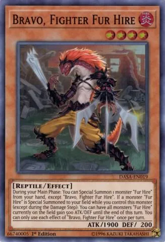 Bravo, Fighter Fur Hire DASA-EN019 Yu-Gi-Oh card from Dark Saviors