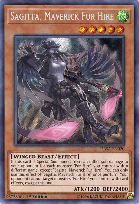 Sagitta, Maverick Fur Hire DASA-EN020 Yu-Gi-Oh card from Dark Saviors