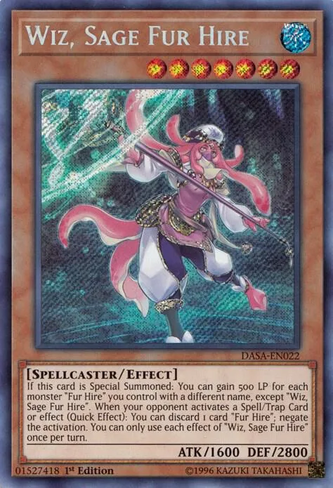 Wiz, Sage Fur Hire DASA-EN022 1st Edition Yu-Gi-Oh card from Dark Saviors