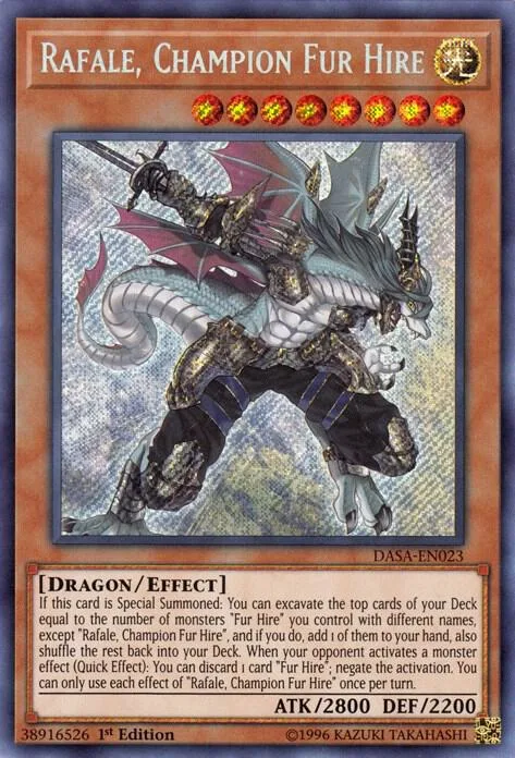 Rafale, Champion Fur Hire DASA-EN023 1st Edition Yu-Gi-Oh card from Dark Saviors