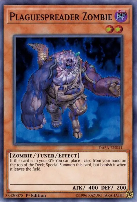 Plaguespreader Zombie DASA-EN041 1st Edition Yu-Gi-Oh card from Dark Saviors