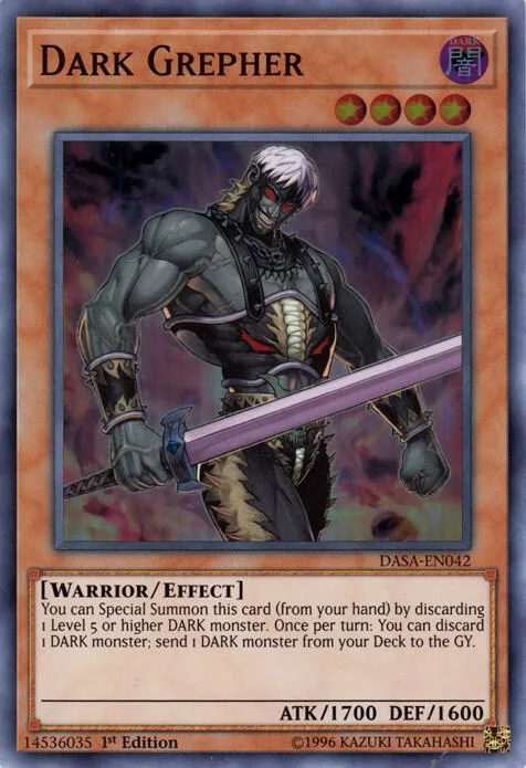 Dark Grepher DASA-EN042 1st Edition Yu-Gi-Oh card from Dark Saviors