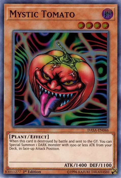 Mystic Tomato DASA-EN046 1st Edition Yu-Gi-Oh card from Dark Saviors