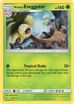 Alolan Exeggutor - 2/131 SM Forbidden Light #002/131 Holofoil Pokémon card from Deck Exclusives