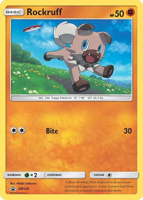 Rockruff #SM120 Holofoil Pokémon card from SM Promos