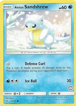 Alolan Sandshrew 29 #19/145 Pokémon card from SM Trainer Kit: Alolan Sandslash & Alolan Ninetales