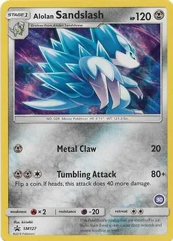 Alolan Sandslash 30 #SM127 Holofoil Pokémon card from SM Trainer Kit: Alolan Sandslash & Alolan Ninetales