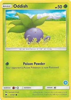 Oddish 11 #4/147 Pokémon card from SM Trainer Kit: Alolan Sandslash & Alolan Ninetales