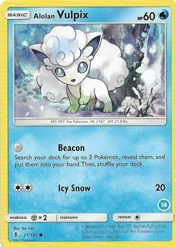 Alolan Vulpix 14 #21/145 Pokémon card from SM Trainer Kit: Alolan Sandslash & Alolan Ninetales