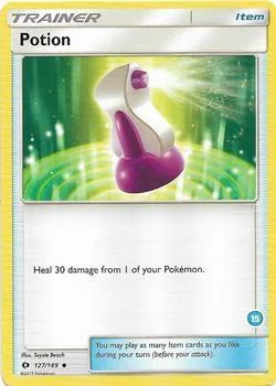Potion 15 #127/149 Pokémon card from SM Trainer Kit: Alolan Sandslash & Alolan Ninetales