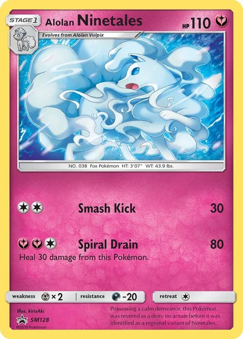 Alolan Ninetales #SM128 Holofoil Pokémon card from SM Promos