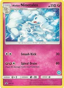 Alolan Ninetales 17 #SM128 Pokémon card from SM Trainer Kit: Alolan Sandslash & Alolan Ninetales
