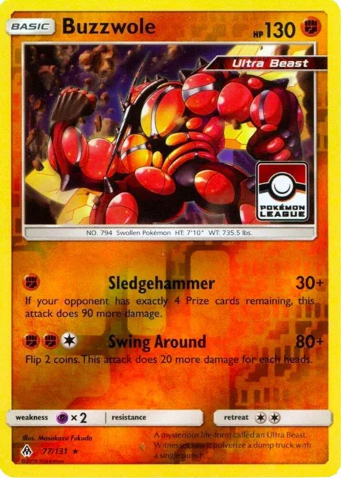 Buzzwole - 77/131 Pokemon League #077/131 Reverse Holofoil Pokémon card from League & Championship Cards