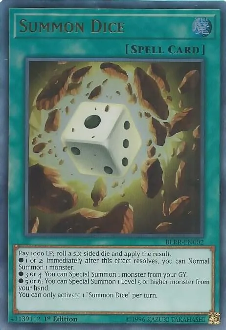 Summon Dice BLRR-EN002 Yu-Gi-Oh card from Battles of Legend: Relentless Revenge