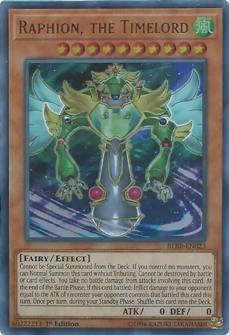 Raphion, the Timelord BLRR-EN023 Yu-Gi-Oh card from Battles of Legend: Relentless Revenge