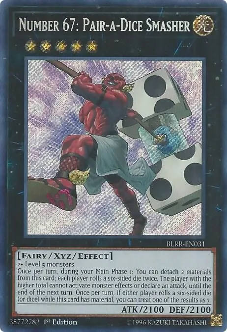 Number 67: Pair-a-Dice Smasher BLRR-EN031 Yu-Gi-Oh card from Battles of Legend: Relentless Revenge