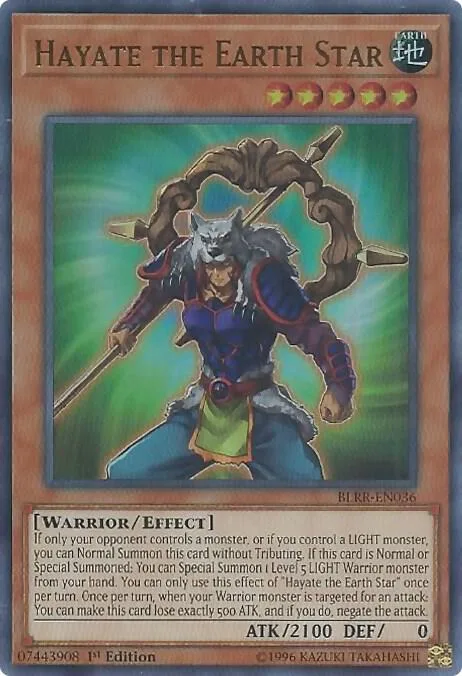 Hayate the Earth Star BLRR-EN036 Yu-Gi-Oh card from Battles of Legend: Relentless Revenge