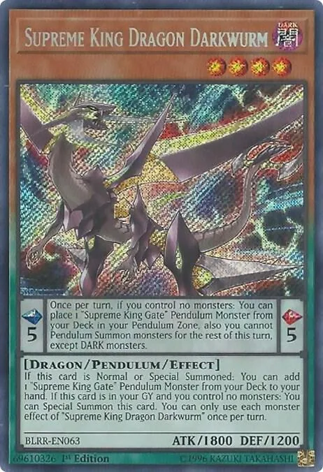 Supreme King Dragon Darkwurm BLRR-EN063 Yu-Gi-Oh card from Battles of Legend: Relentless Revenge